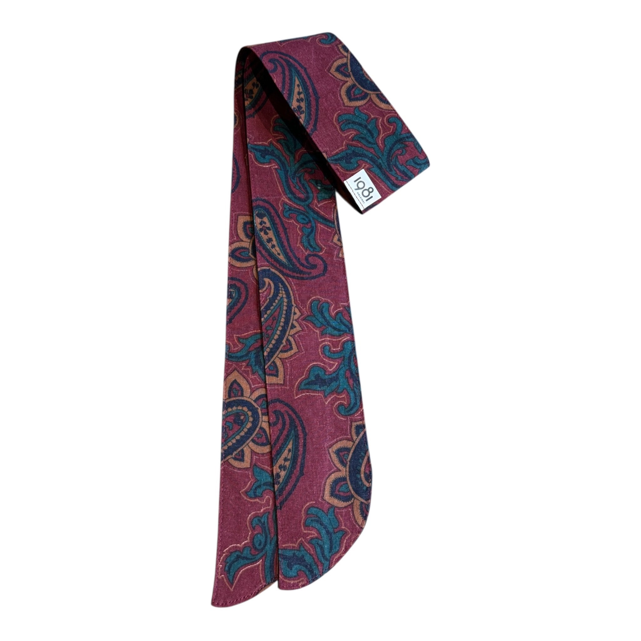 Patterned tie on a white background